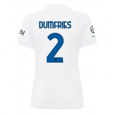 Inter Milan Denzel Dumfries #2 Bortatröja Dam 2023-24 Korta ärmar